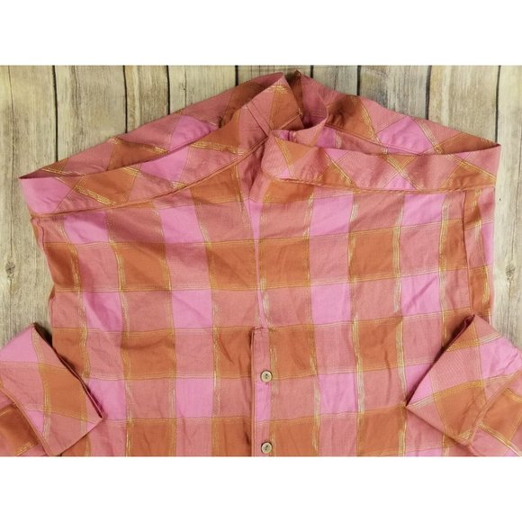 Victoria's Secret Women’s Long Sleeve Button-Up Pajama Romper S Pink Plaid B19 - Picture 3 of 9